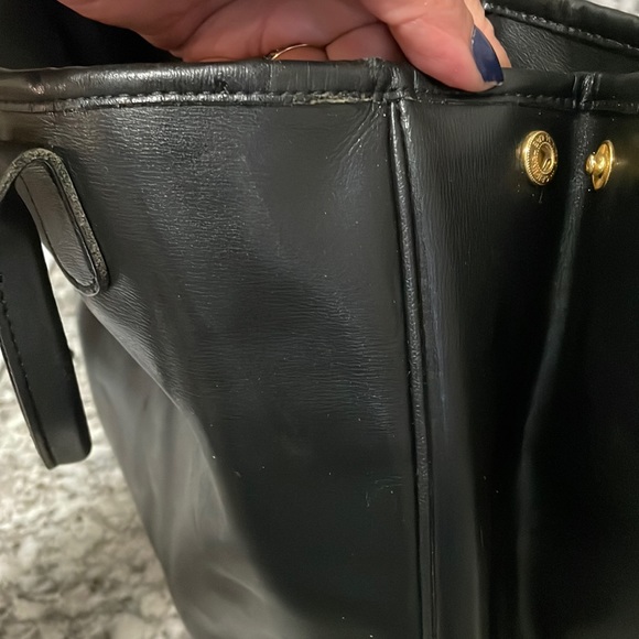 Authentic SOLD longchamp Vintage blk leather Roseau tote handbag. - Picture 7 of 8